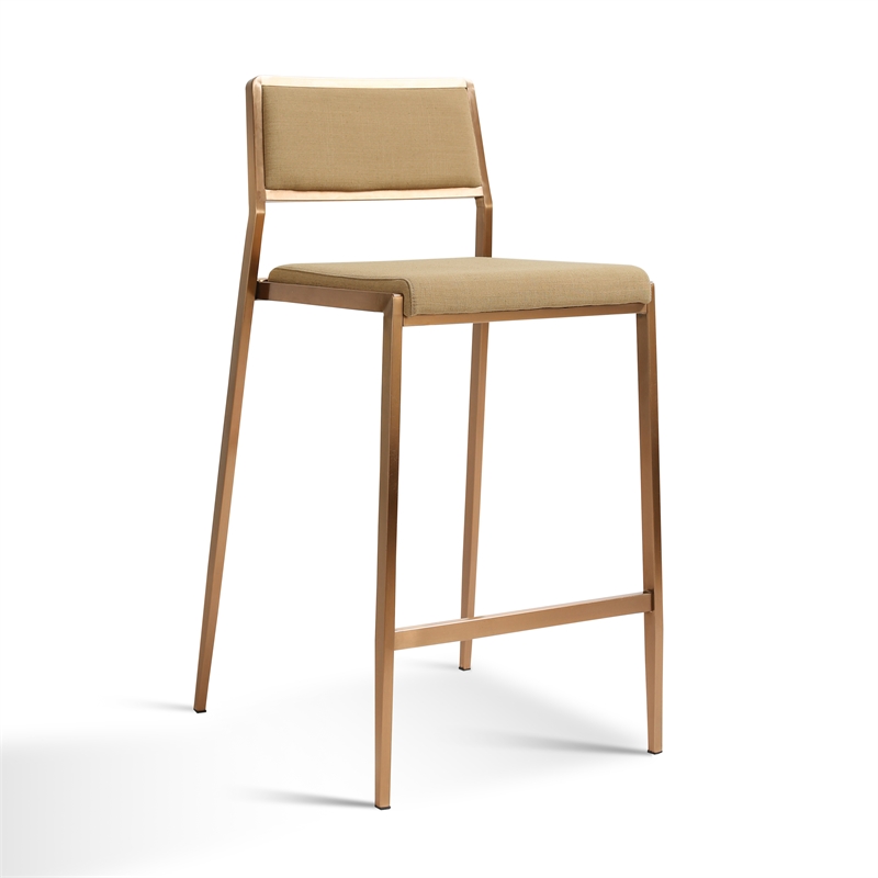 Pemberly Row Contemporary Tan Basketweave Stackable Stool - Set of 2