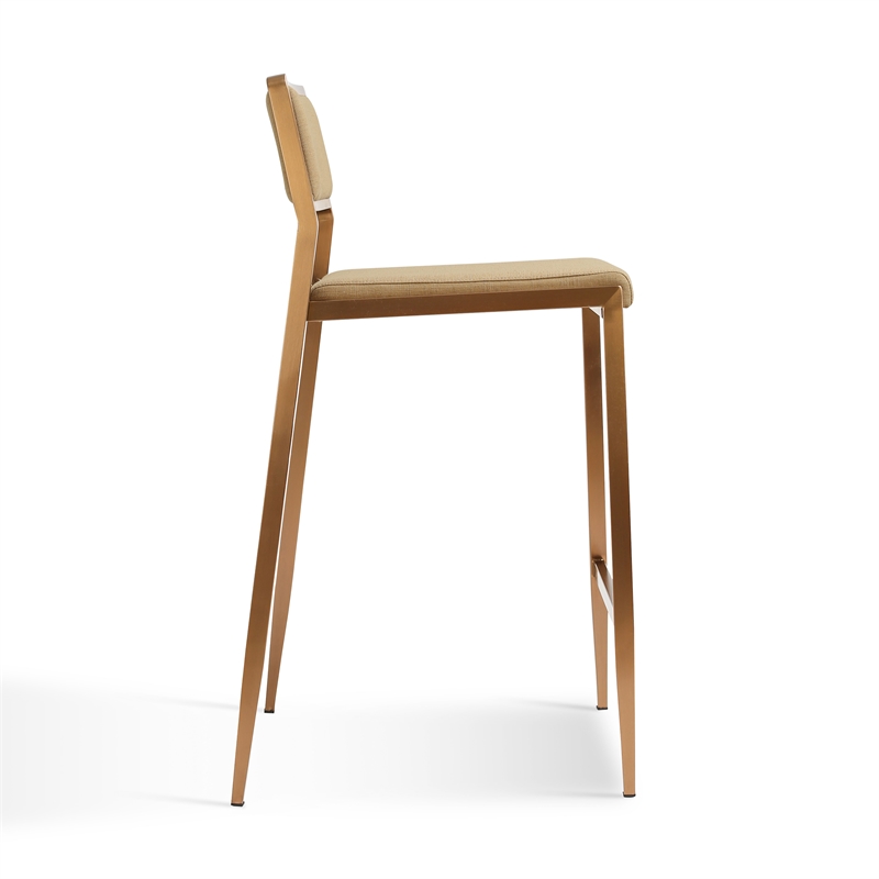Pemberly Row Contemporary Tan Basketweave Stackable Stool - Set of 2