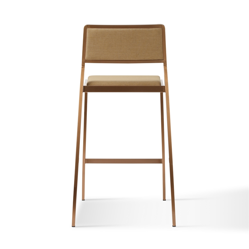Pemberly Row Contemporary Tan Basketweave Stackable Stool - Set of 2