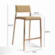 Pemberly Row Contemporary Tan Basketweave Stackable Stool - Set of 2