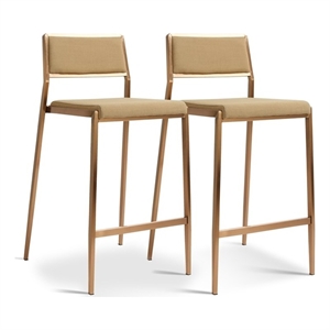 Pemberly Row Contemporary Tan Basketweave Stackable Stool - Set of 2