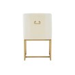 Pemberly Row Handmade Transitional Cream Pleated Velvet Dining Chair