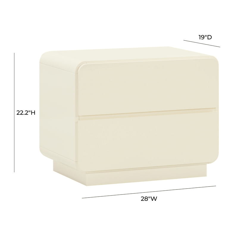 Pemberly Row Handmade Modern Modern Transitional Cream Nightstand