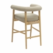 Pemberly Row Contemporary Taupe Finish Vegan Leather Counter Stool