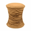 Pemberly Row Dark Terracotta Ruched Velvet Adjustable Ottoman