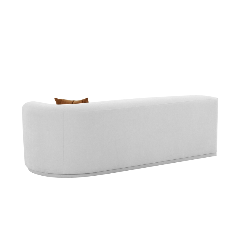 Pemberly Row Transitional Grey Velvet Modular Right-Arm Facing Loveseat