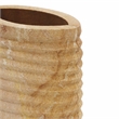 Pemberly Row Handmade Transitional Ribbed Stone Vase in Sandstone