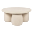 Pemberly Row Contemporary Cream Round Coffee Table - 33.9