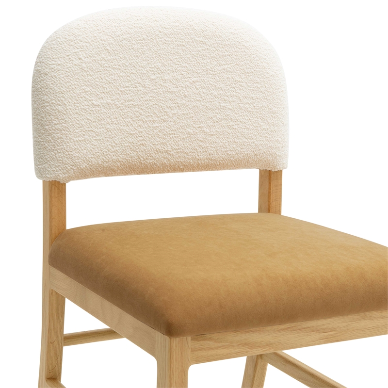 Pemberly Row Transitional Cognac Performance Velvet Dining Chair