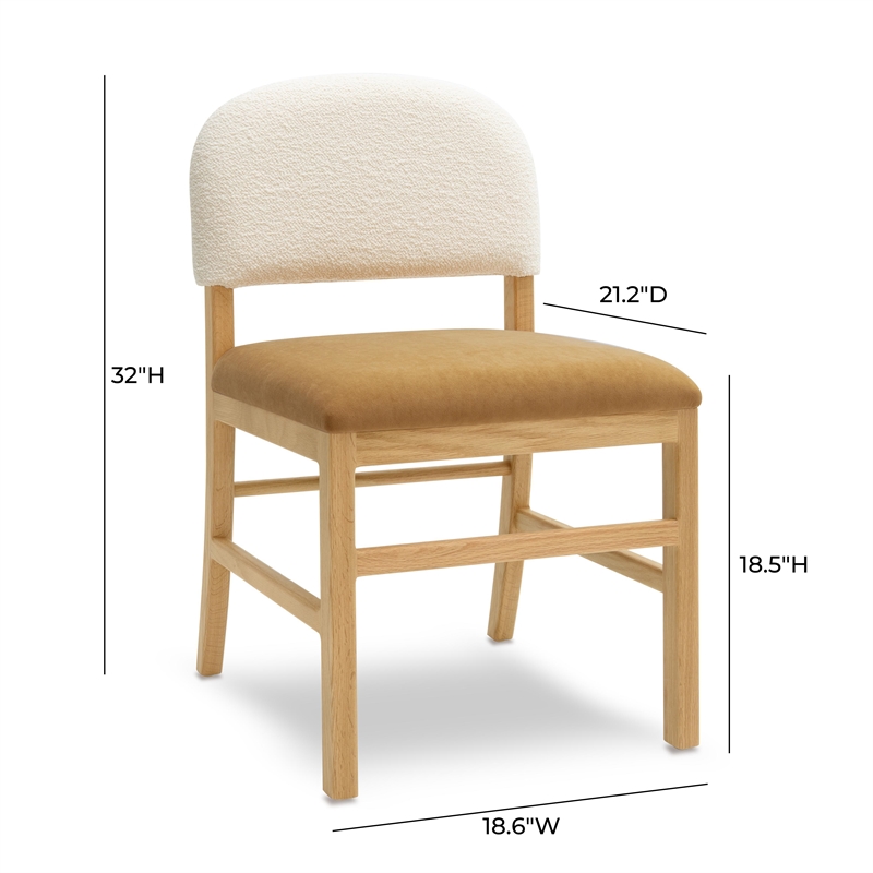 Pemberly Row Transitional Cognac Performance Velvet Dining Chair
