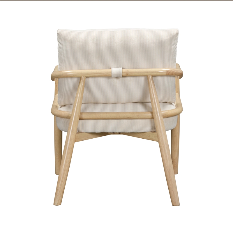 Pemberly Row Contemporary Cream Performance Corduroy Accent Chair