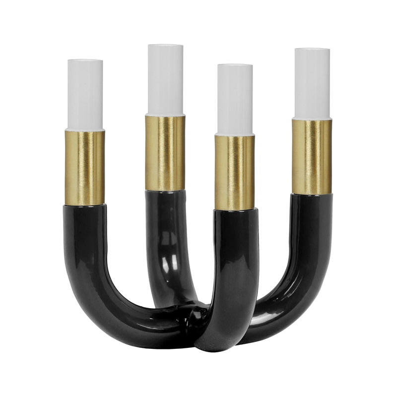 Pemberly Row Handmade Modern Transitional Black Finish Candelabra