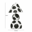 Pemberly Row Contemporary Black and White Papier Mache Table Lamp