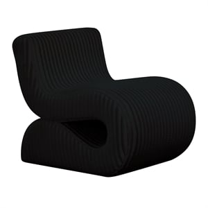 Pemberly Row Contemporary Black Oversized Corduroy Accent Chair
