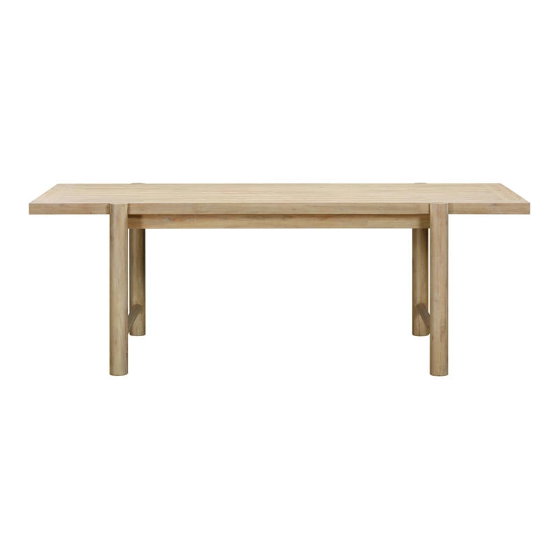 Pemberly Row Contemporary Light Teak Outdoor Rectangular Dining Table