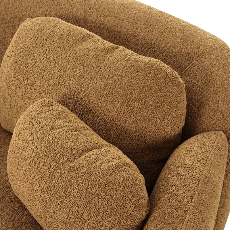 Pemberly Row Handmade Modern Transitional Misty Brown Boucle Sofa