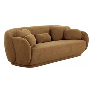Pemberly Row Handmade Modern Transitional Misty Brown Boucle Sofa