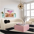 Pemberly Row Handmade Transitional Beige Faux Shearling Sofa