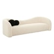 Pemberly Row Handmade Transitional Beige Faux Shearling Sofa