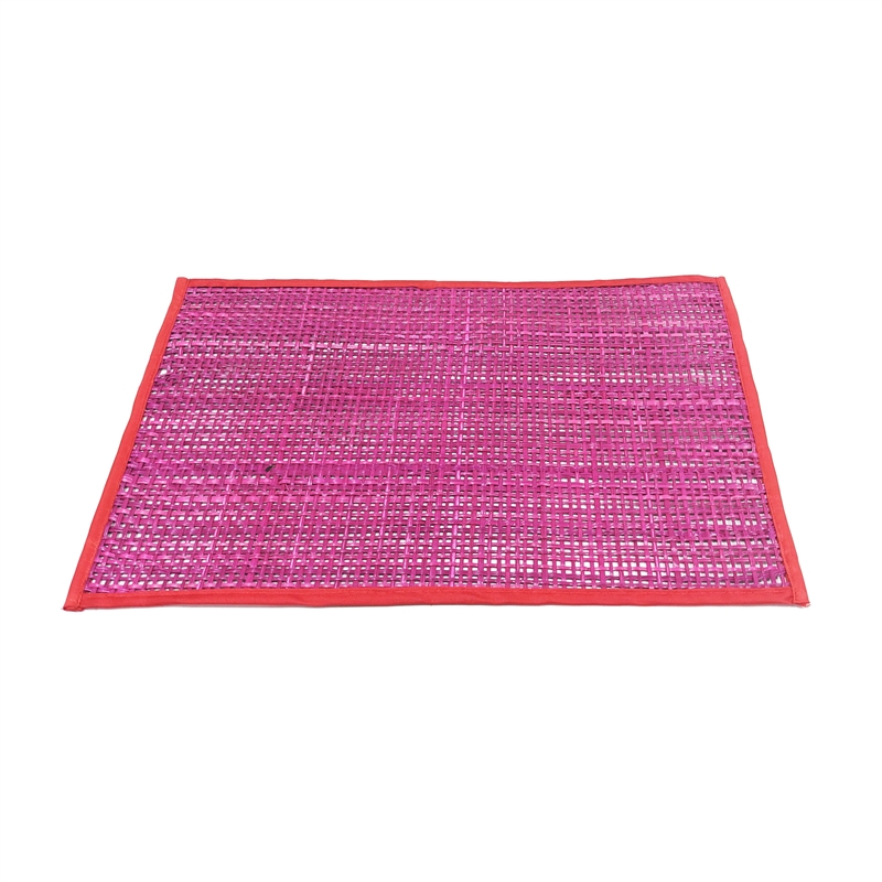 Pemberly Row Handmade Transitional Pink Seagrass Placemat - Set of 4