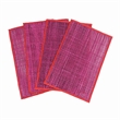 Pemberly Row Handmade Transitional Pink Seagrass Placemat - Set of 4
