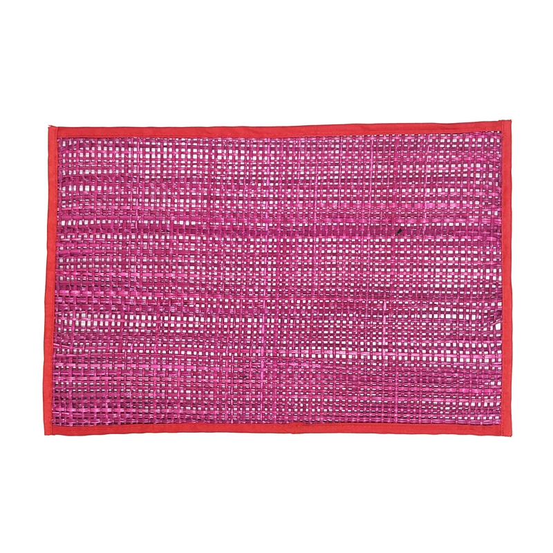 Pemberly Row Handmade Transitional Pink Seagrass Placemat - Set of 4