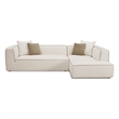 Pemberly Row Contemporary Cream Linen Left-Arm Facing Sectional