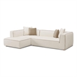 Pemberly Row Contemporary Cream Linen Left-Arm Facing Sectional
