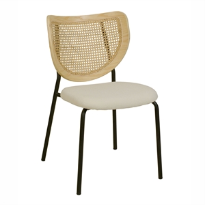 Pemberly Row 19.2&quot Rattan Dining Chair in Natural (Set of 2)