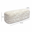 Pemberly Row Modern Transitional Cream Finish Jacquard Bench