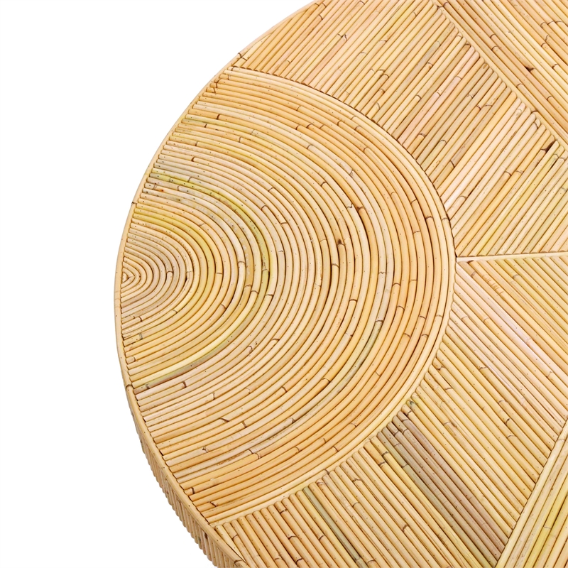 Pemberly Row Handmade Transitional Natural Rattan Coffee Table