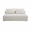 Pemberly Row Contemporary Cream Upholstered Modular Loveseat