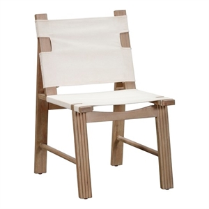 Pemberly Row Contemporary Cream Outdoor Dining Chair - Set of 2