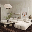 Pemberly Row Cream Vegan Shearling 6-piece Modular U-Sectional