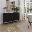 Pemberly Row Handmade Modern Coastal Charcoal Woven Rattan Buffet