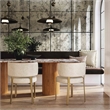 Pemberly Row Handmade Modern Transitional Cream Linen Dining Chair