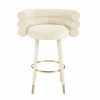 Pemberly Row Handmade Modern / Contemporary Cream Velvet Barstool