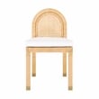 Pemberly Row Farmhouse Natural Rattan Arched Back Dining Chair