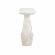 Pemberly Row Contemporary White Faux Marble Long Console Table