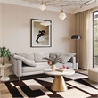 Pemberly Row Transitional Light Grey Textured Velvet Lounge Sofa