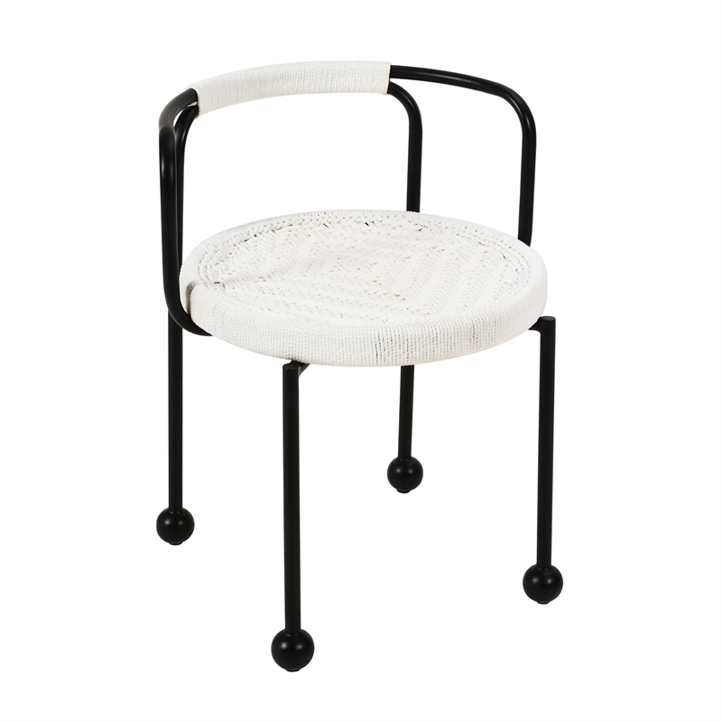 Pemberly Row Contemporary Upholstered  Cream Outdoor Dining Chair