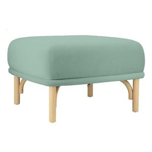 Pemberly Row Transitional 25&quot Square Velvet Ottoman in Ocean Blue