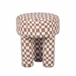 Pemberly Row Handmade Contemporary Brown Checkered Boucle Stool