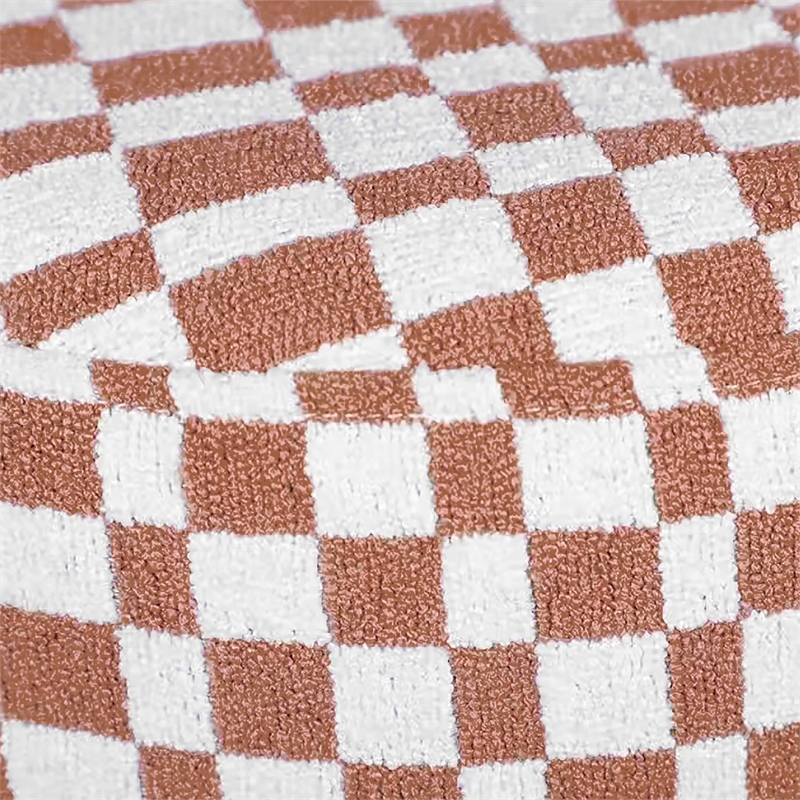 Pemberly Row Handmade Contemporary Brown Checkered Boucle Stool