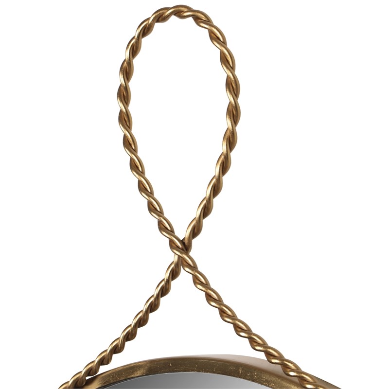 Pemberly Row Handmade Contemporary Braided Brass Oval Wall Mirror