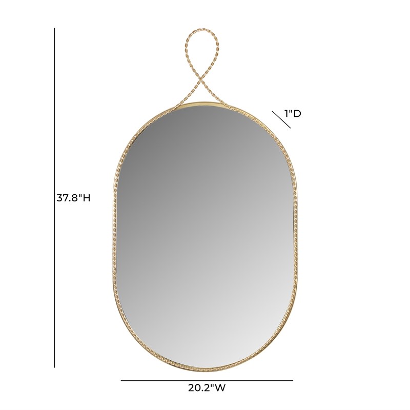 Pemberly Row Handmade Contemporary Braided Brass Oval Wall Mirror