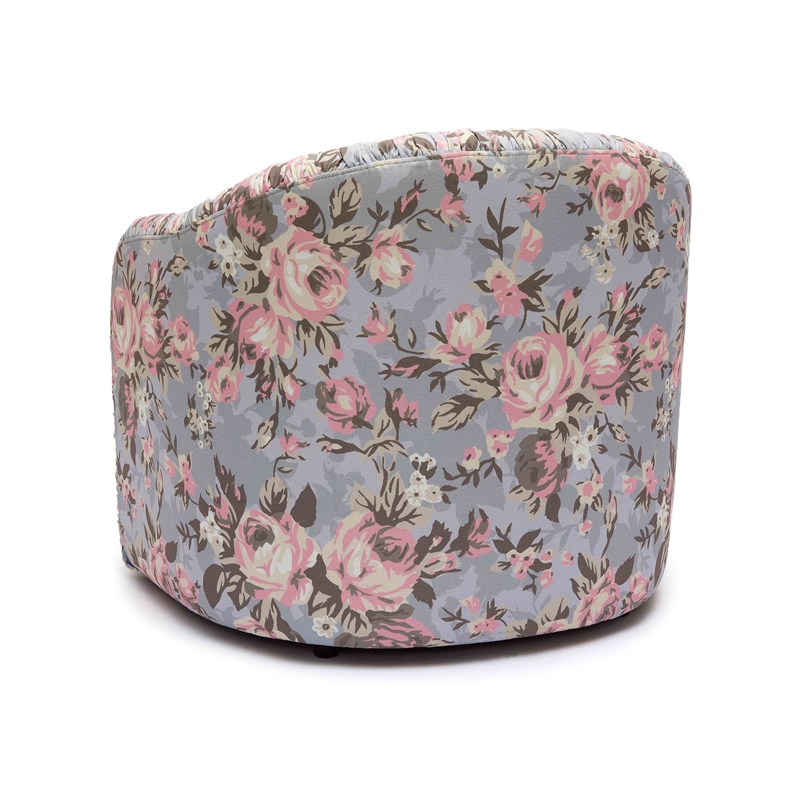 Pemberly Row Traditional Spring Floral Print Tasseled Lounge Chair