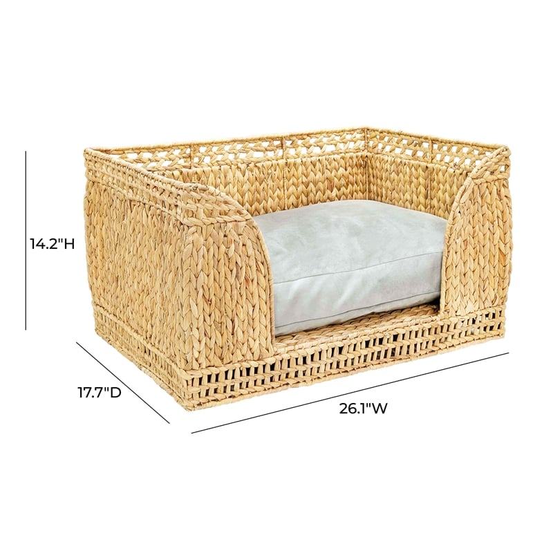 Pemberly Row Modern / Contemporary Natural Rattan Small Pet Bed