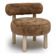 Pemberley Row Vegan Shearling Dark Taupe Accent Chair Rectangular Handmade 23.5