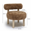 Pemberley Row Vegan Shearling Dark Taupe Accent Chair Rectangular Handmade 23.5